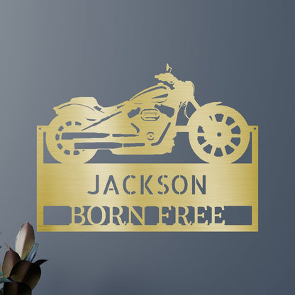 Motorcycle Personalized Gifts - Custom Metal Sign Gold