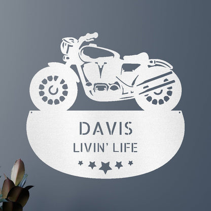 Motorcycle Personalized Gifts - Custom Metal Sign White