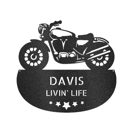 Motorcycle Metal Decor For Wall Monogram Metal Signs - Precious Engraved