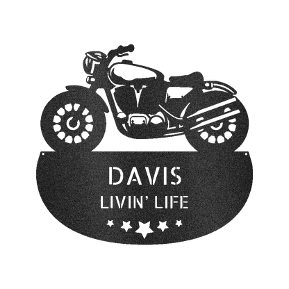 Motorcycle Personalized Gifts - Custom Metal Sign Black