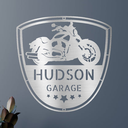 Motorcycle Name Personalized Gifts - Custom Metal Sign Silver