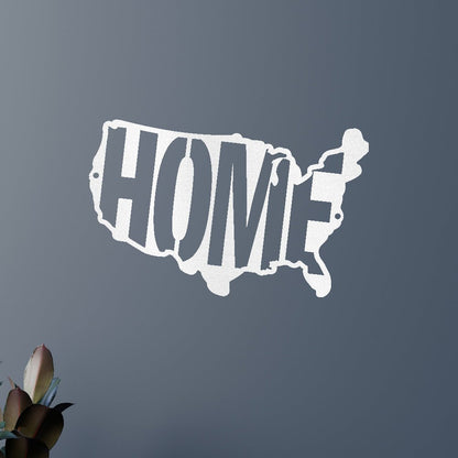 Metal Wall Art - American Patriotic Home Sign White