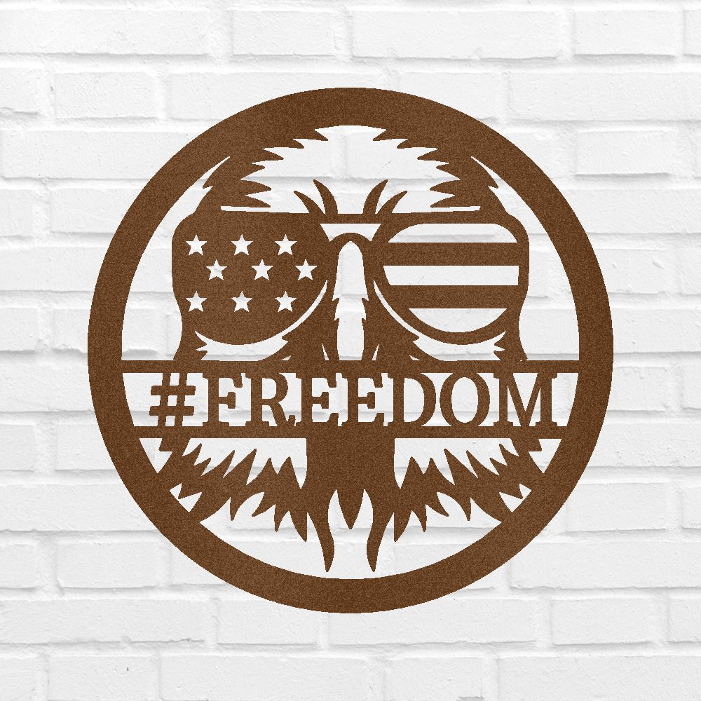 Custom Metal Wall Art - Personalized Patriotic Eagle Monogram Sign