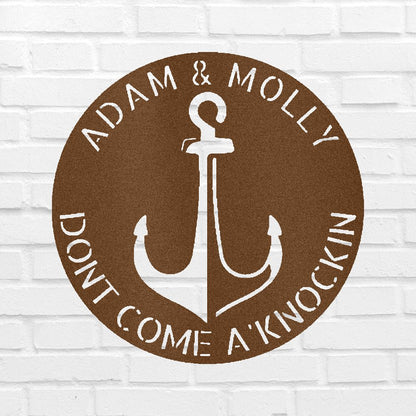 Anchor Plaque Personalized Gifts - Custom Metal Sign Copper