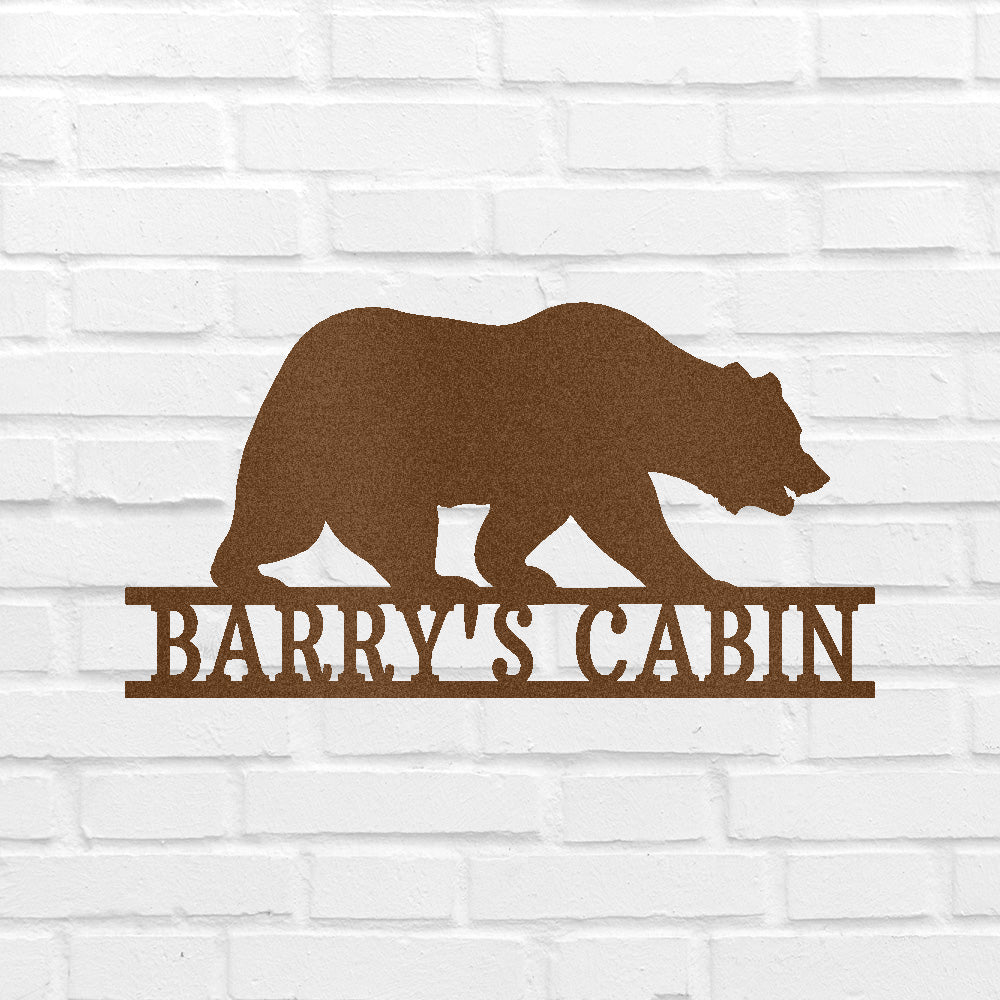 Custom Metal Wall Art - Personalized Bear Monogram Copper