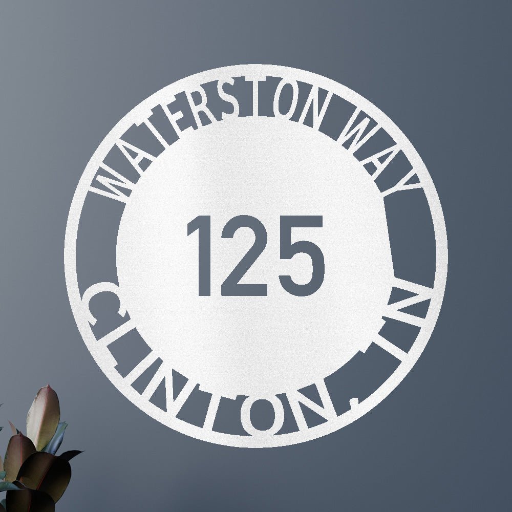 Custom Metal Sign - Personalized Circle Address Plaque