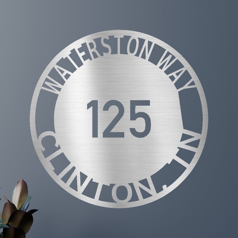 Custom Metal Sign - Personalized Circle Address Plaque