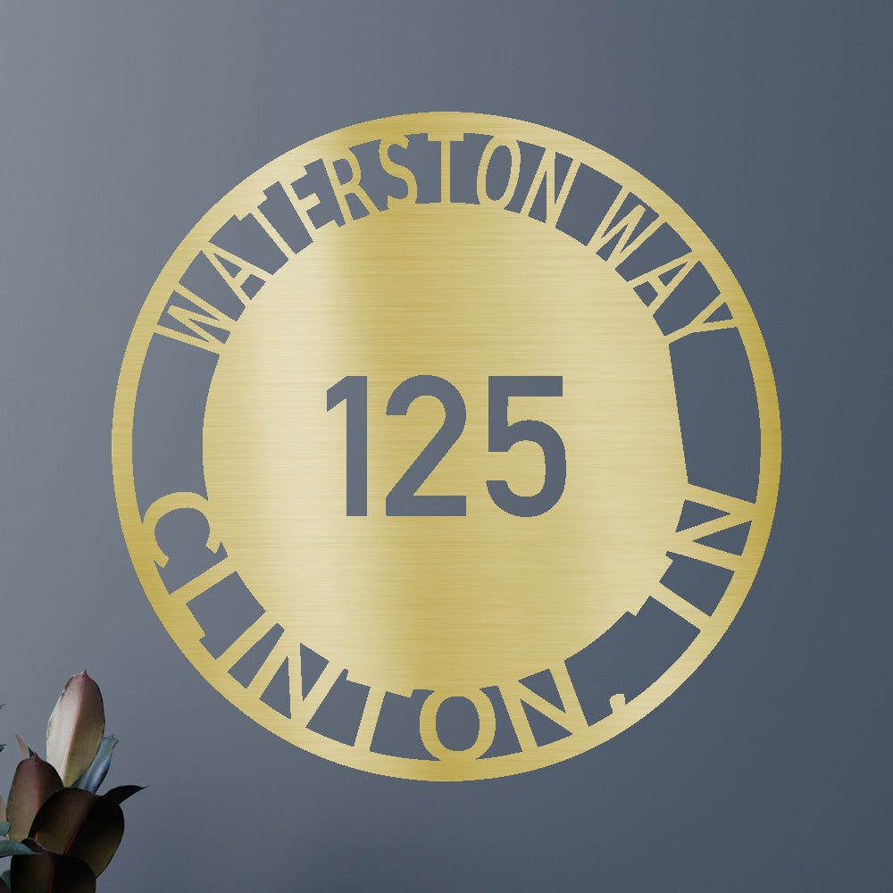 Custom Metal Sign - Personalized Circle Address Plaque
