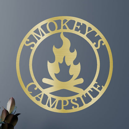 Campfire Personalized Gifts - Custom Metal Sign Gold