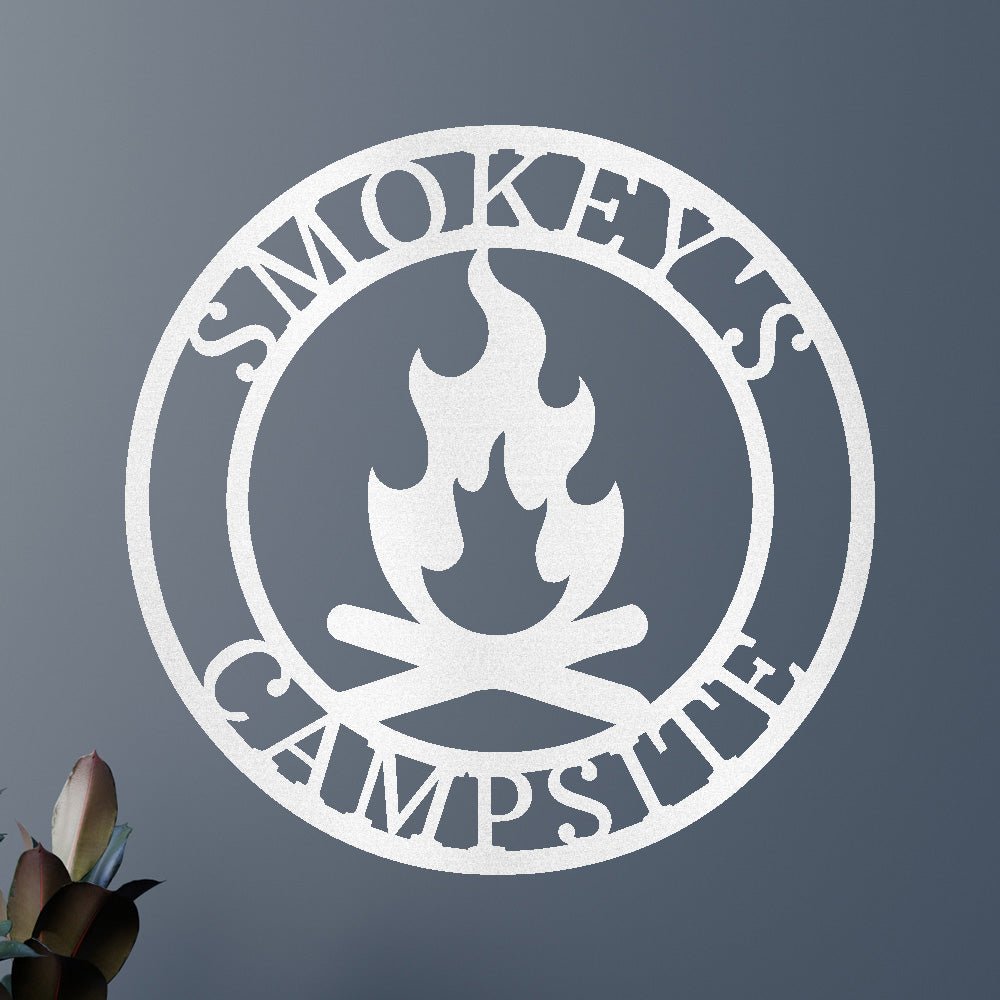 Campfire Personalized Gifts - Custom Metal Sign White