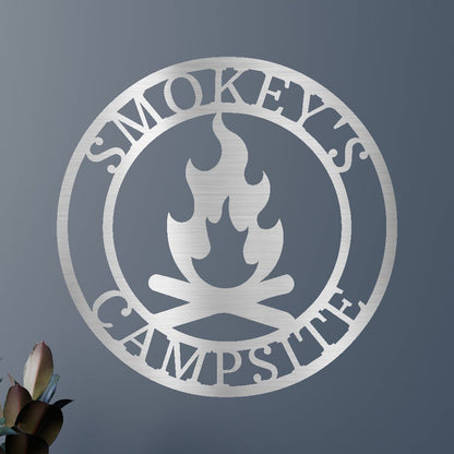 Campfire Personalized Gifts - Custom Metal Sign Silver