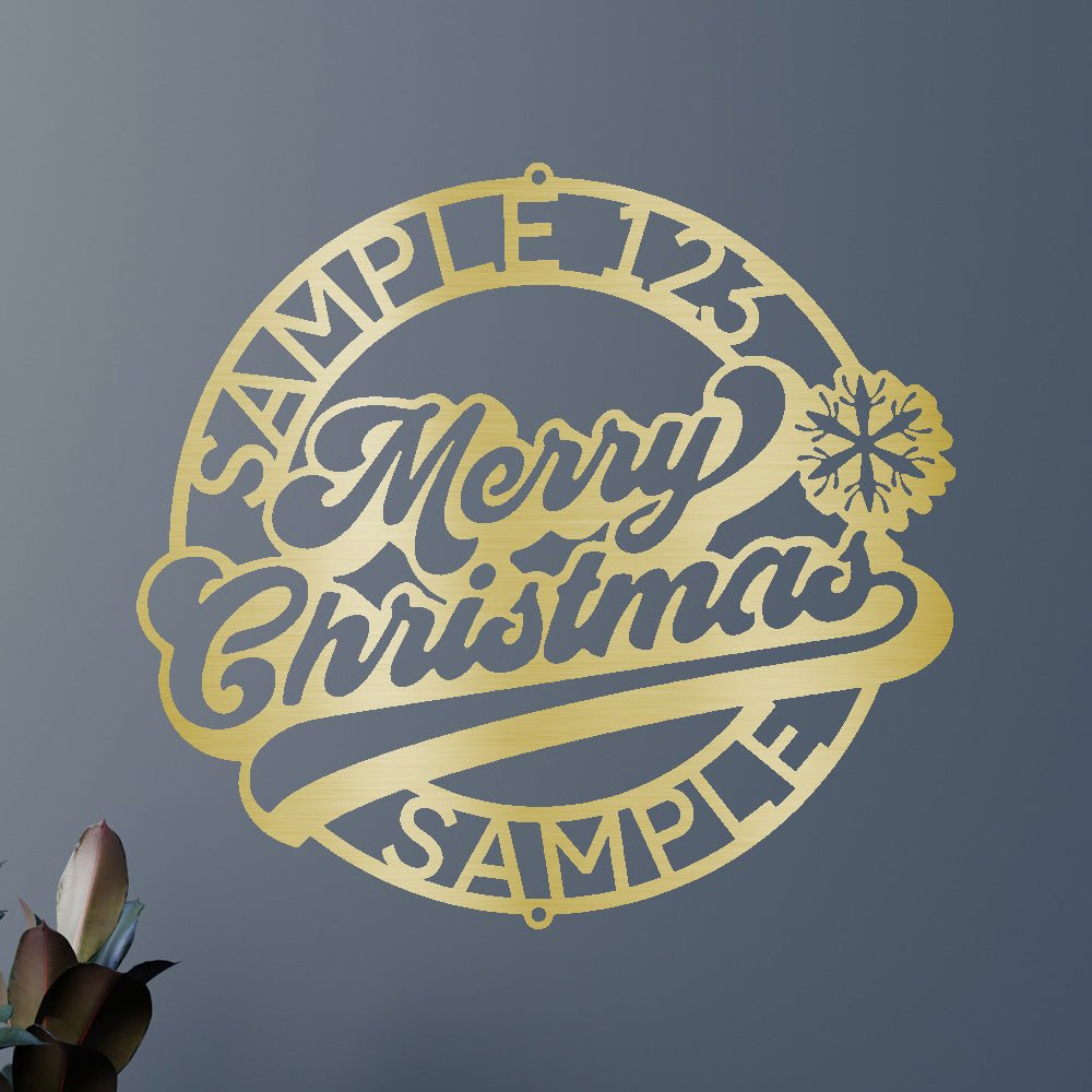 Personalized Christmas Ring Monogram Metal Wall Art Sign - Precious Engraved