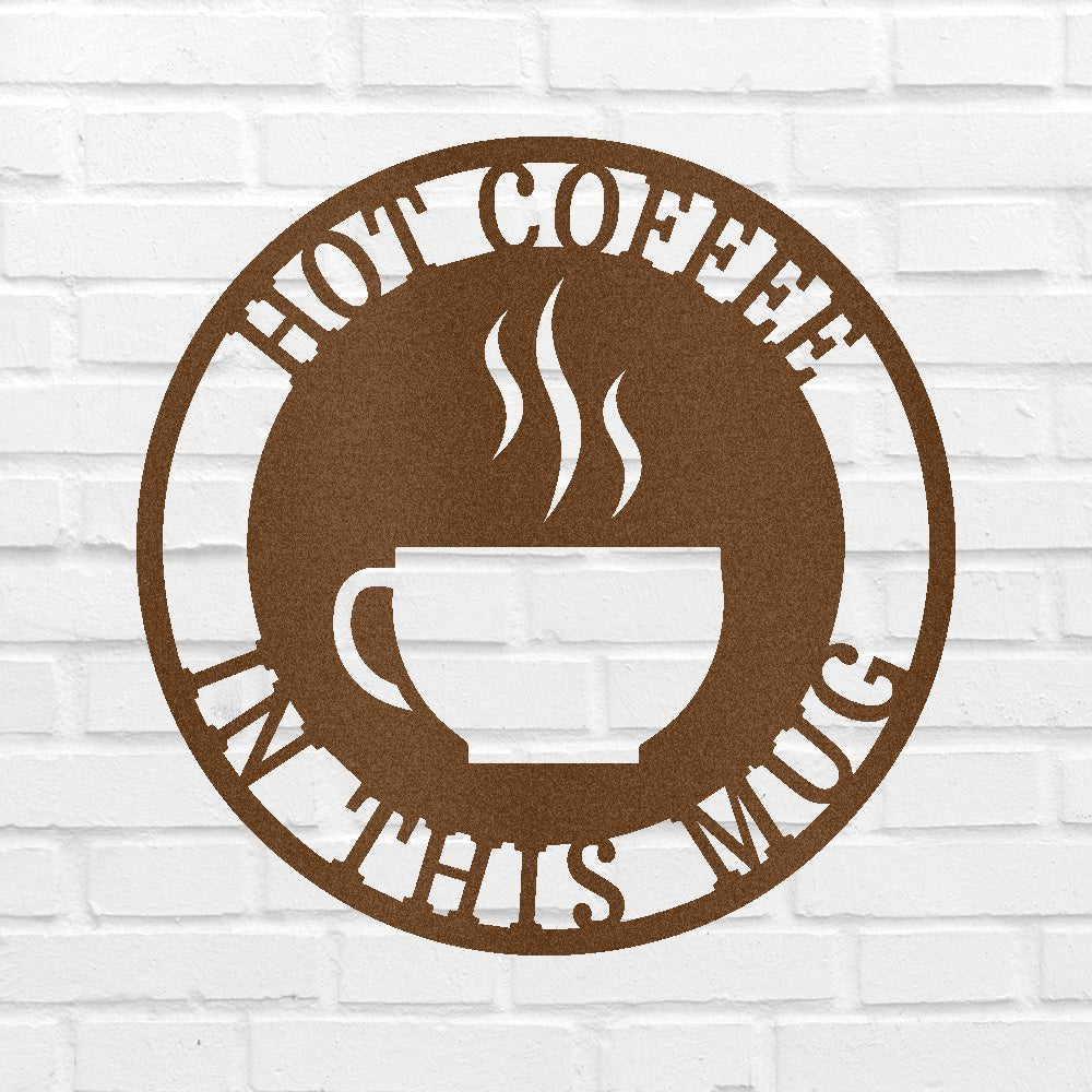 Custom Metal Wall Art - Personalized Coffee Bar Monogram Sign