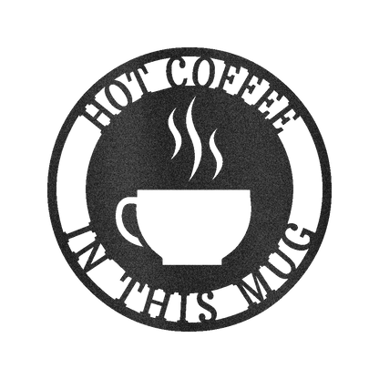 Coffee Haze Monogram - Custom Metal Sign Black