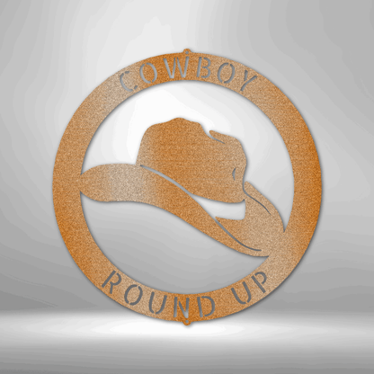 Cowboy Personalized Gifts - Custom Metal Sign Copper