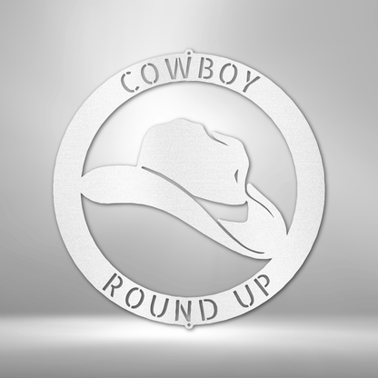 Cowboy Personalized Gifts - Custom Metal Sign White