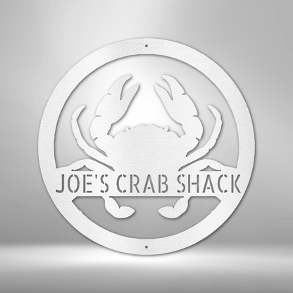 Crab Personalized Gifts - Custom Metal Sign White