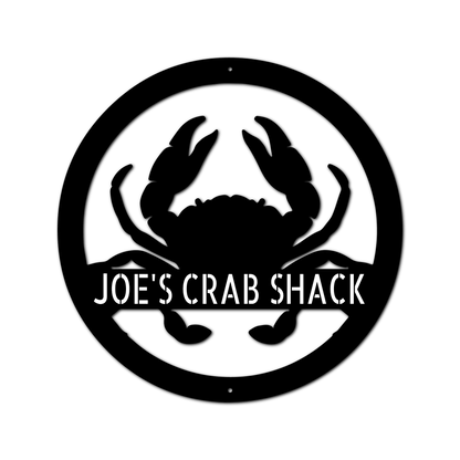 Crab Personalized Gifts - Custom Metal Sign Black