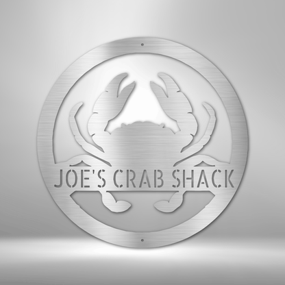 Crab Personalized Gifts - Custom Metal Sign Silver