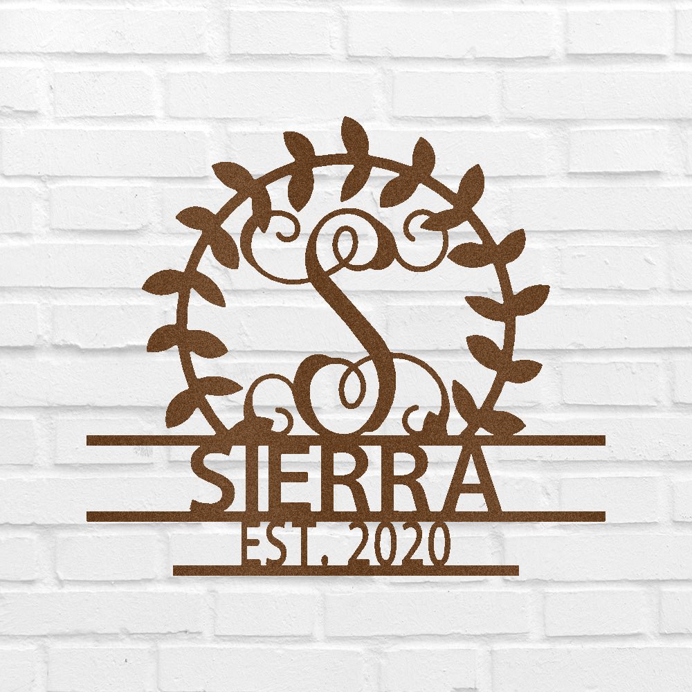 Custom Metal Wall Art - Personalized Family Crest Monogram Sign