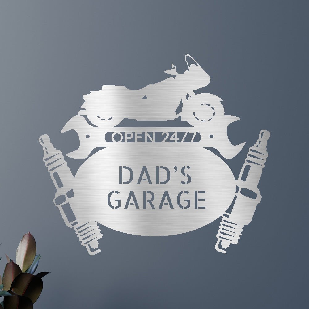 Personalized Cruiser Mechanic Garage Monogram Custom Metal Wall Art Classic Metal Sign - Precious Engraved