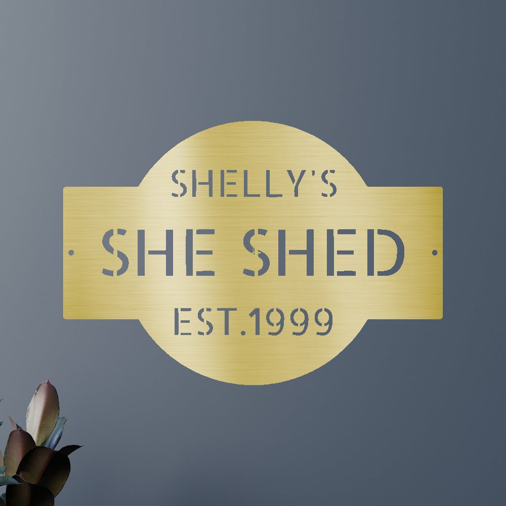 Custom Metal Wall Art - Personalized Family Name Shed Monogram Sign