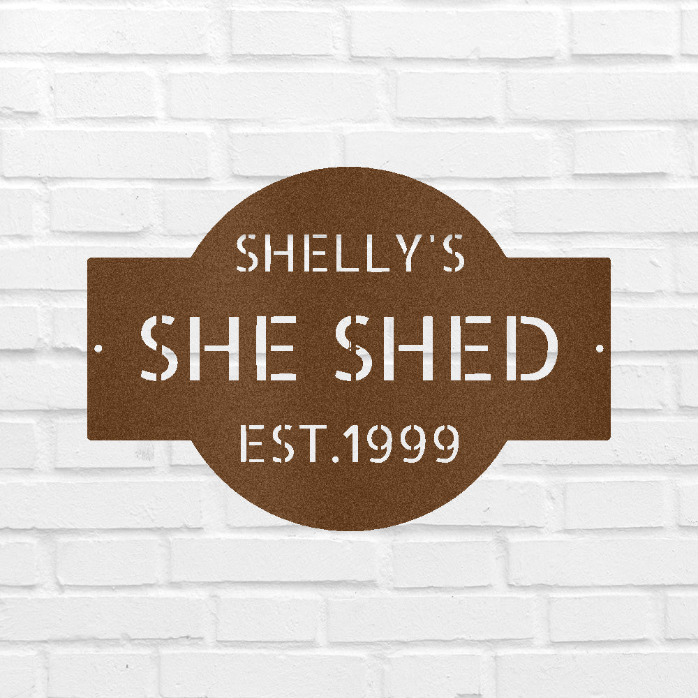 Custom Metal Wall Art - Personalized Family Name Shed Monogram Sign
