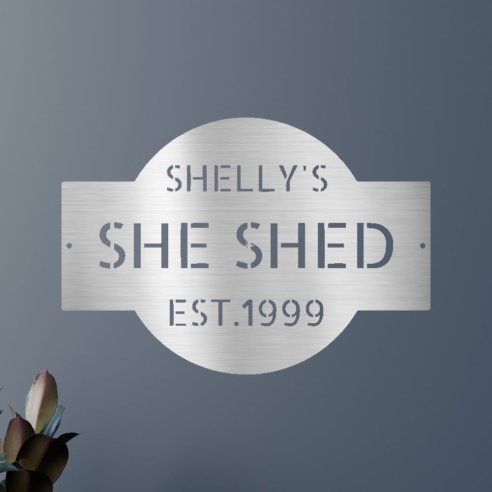 Custom Metal Wall Art - Personalized Family Name Shed Monogram Sign