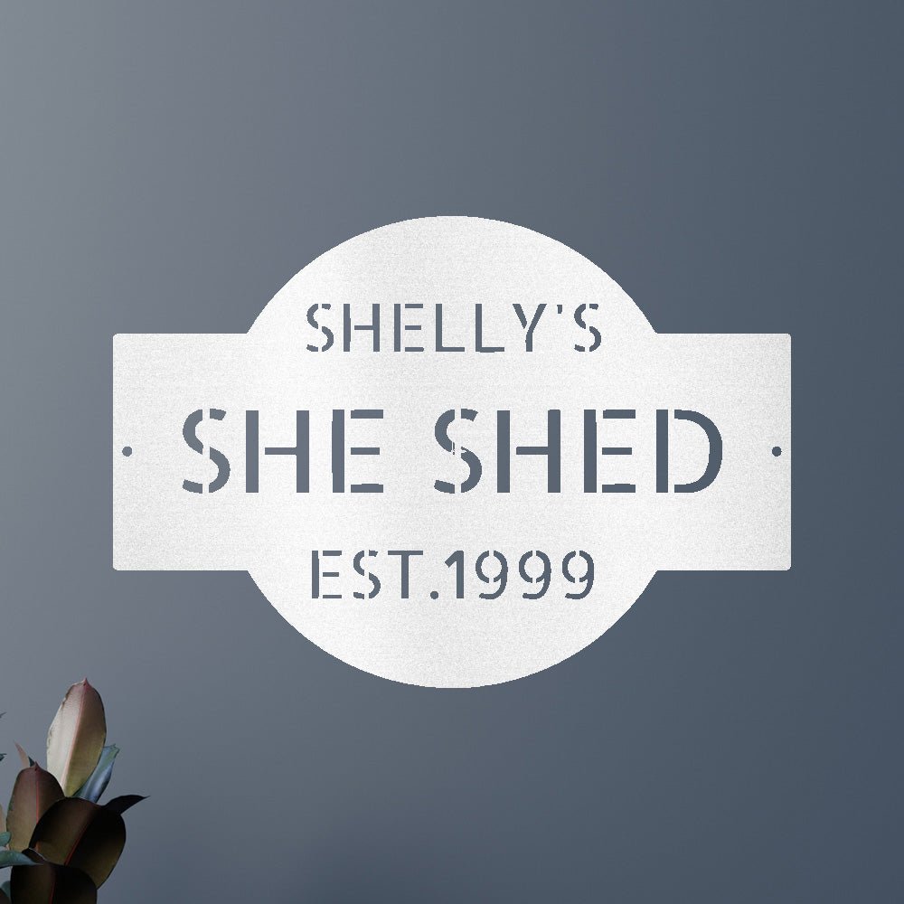 Custom Metal Wall Art - Personalized Family Name Shed Monogram Sign