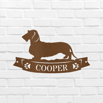 Dachshund Banner Personalized Gifts - Custom Metal Sign Copper