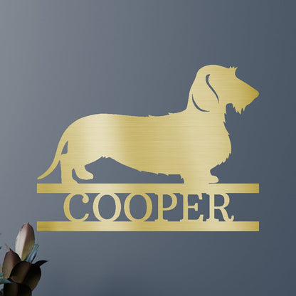 Dachshund Personalized Gifts - Custom Metal Sign Gold