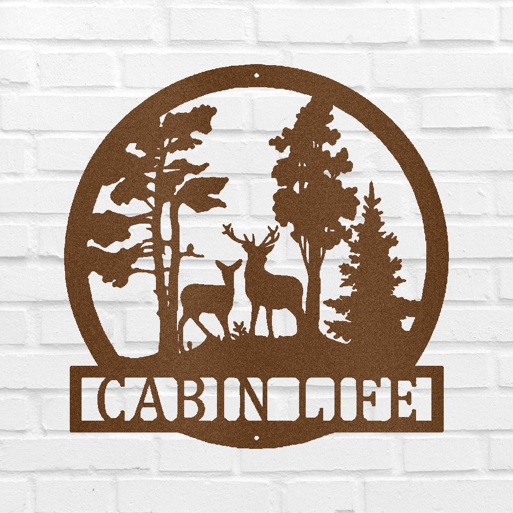 Custom Metal Wall Art - Deer Name Monogram Sign