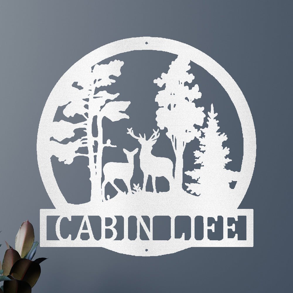 Custom Metal Wall Art - Deer Name Monogram Sign
