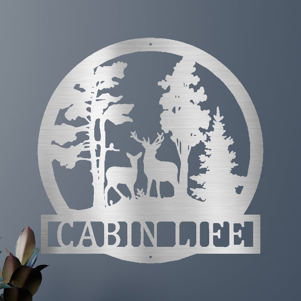 Custom Metal Wall Art - Deer Name Monogram Sign