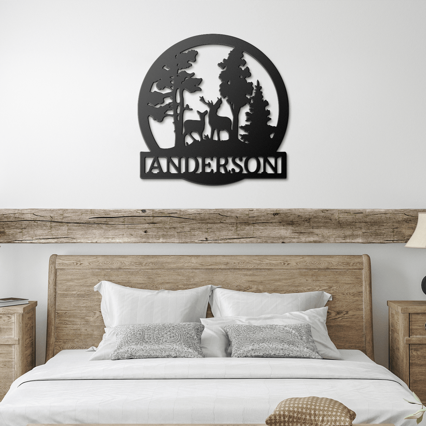 Personalized Deer Text Metal Wall Art Sign, Anniversary Gift, Wedding Gift, Housewarming Gift - Precious Engraved