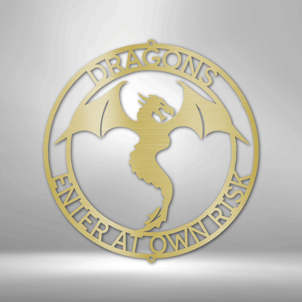 Personalized Dragon Ring Monogram Custom Metal Wall Art Classic Metal Sign - Precious Engraved