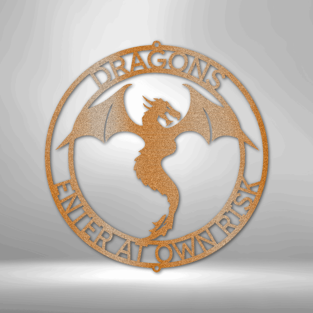 Personalized Dragon Ring Monogram Custom Metal Wall Art Classic Metal Sign - Precious Engraved