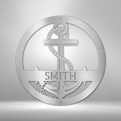 Elaborate Anchor Personalized Gifts - Custom Metal Sign Silver