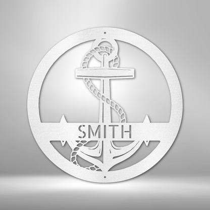 Elaborate Anchor Personalized Gifts - Custom Metal Sign White