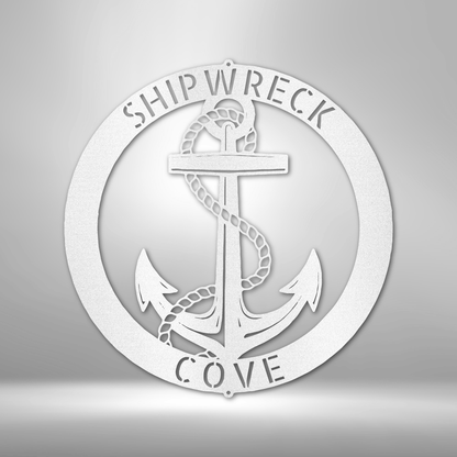 Elaborate Anchor Ring Personalized Gifts - Custom Metal Sign White