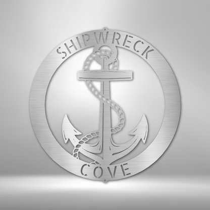 Elaborate Anchor Ring Personalized Gifts - Custom Metal Sign Silver