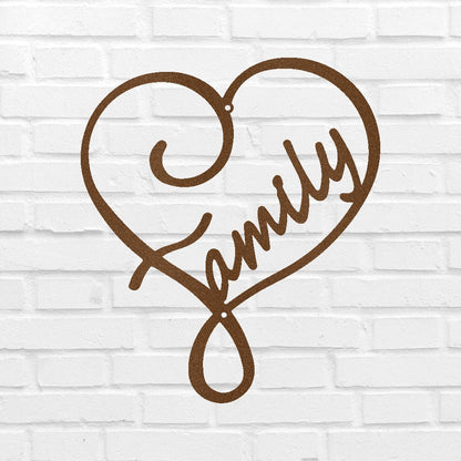 Family Love Monogram - Custom Metal Sign Copper