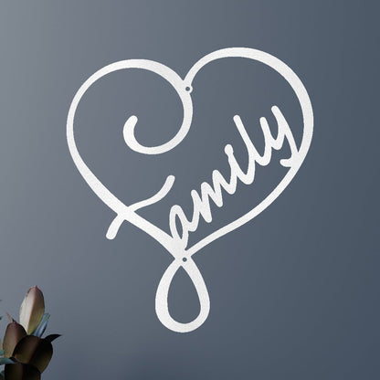 Family Love Monogram - Custom Metal Sign White