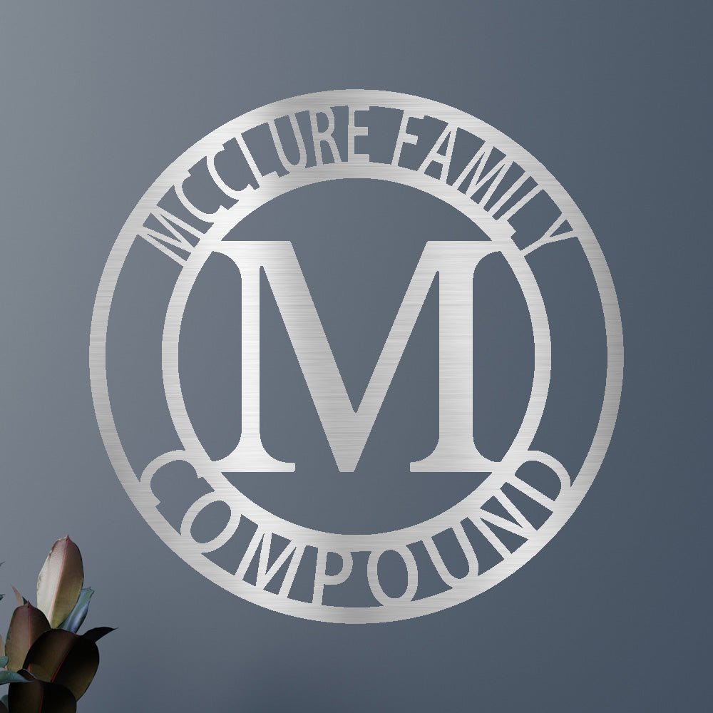 Custom Metal Wall Art - Split Letter Family Name Sign