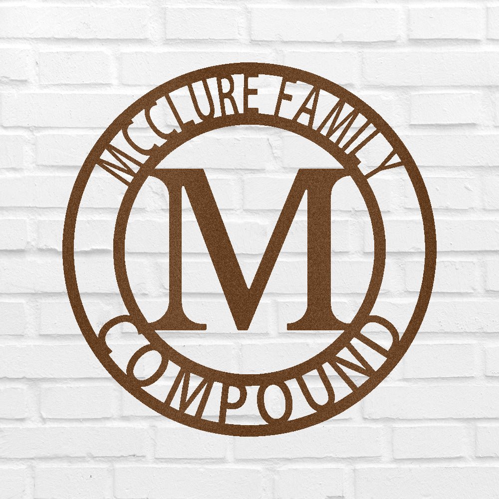 Custom Metal Wall Art - Split Letter Family Name Sign
