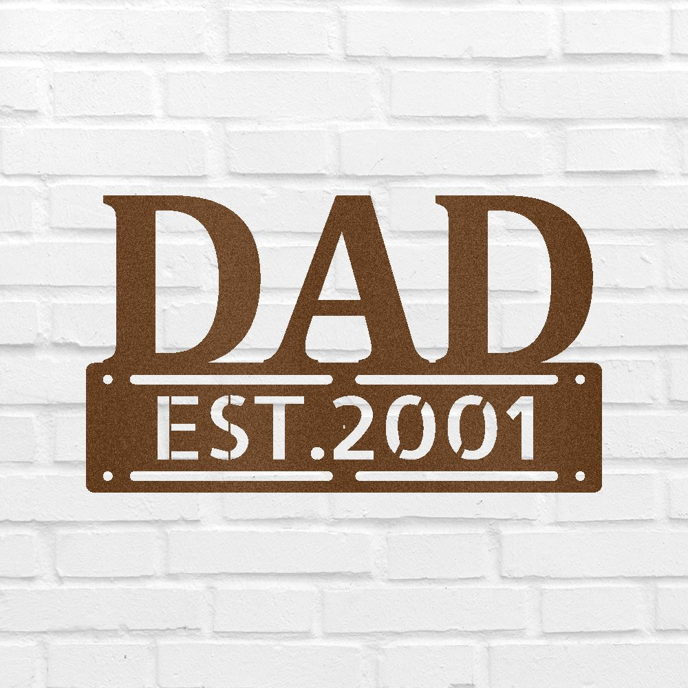Personalized Father's Day Custom Metal Wall Art Classic Metal Sign Monogram - Precious Engraved