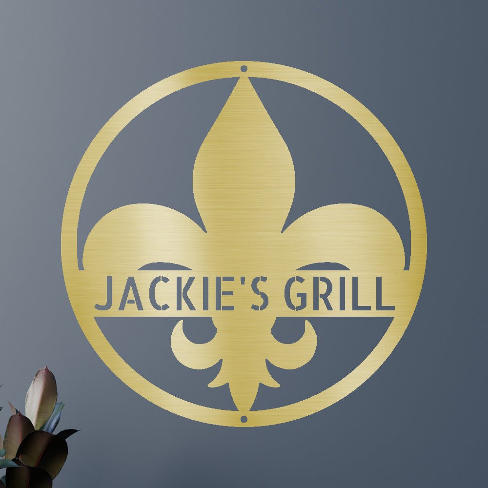Custom Metal Wall Art - Personalized Fleur De Lis Sign