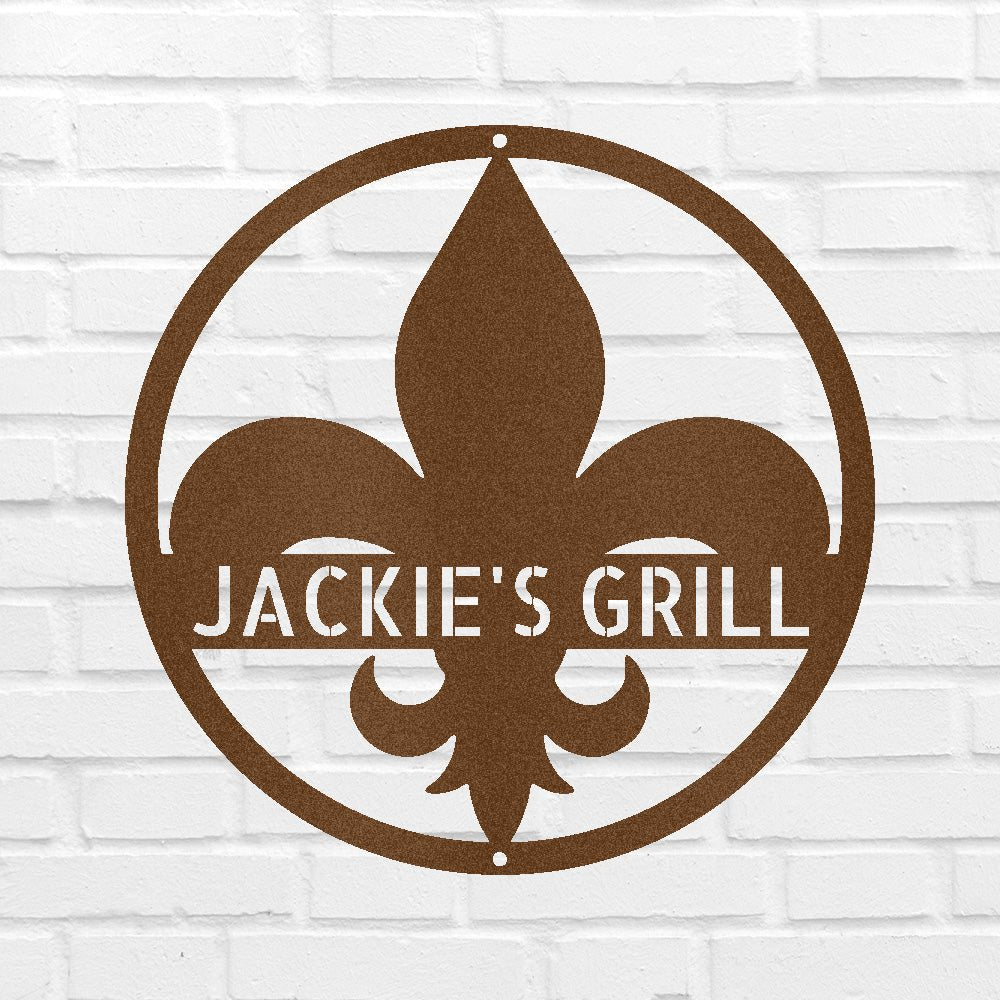 Custom Metal Wall Art - Personalized Fleur De Lis Sign
