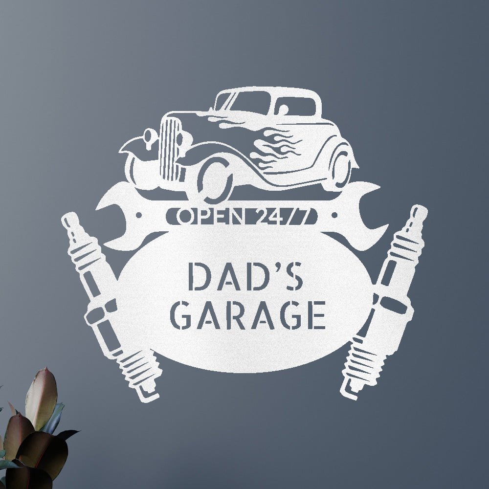 Custom Metal Wall Art - Personalized Dad's Garage Sign