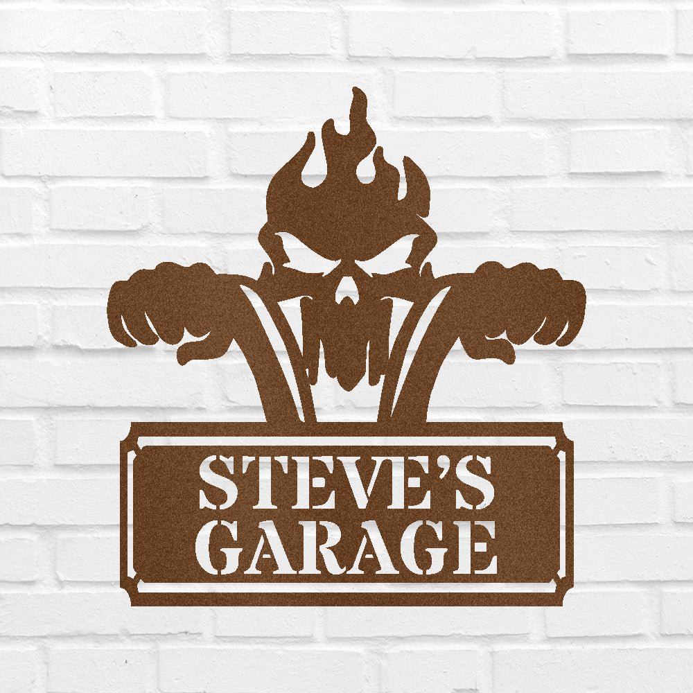 Personalized Garage Sign, Motorcycle Lover Gift, Gift For Father, Custom Metal Wall Art - Precious Engraved